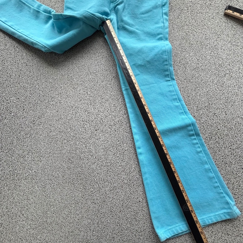 VTG Guess Flare Jeans Girls Size 12 Turquoise Brigjt Blue Retro Y2K Disco - Picture 8 of 9